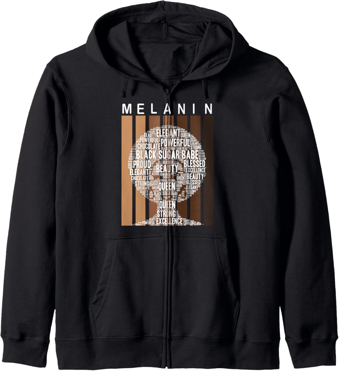 Oheneba: Melanin Shades Afro Queen Wordart Kapuzenjacke