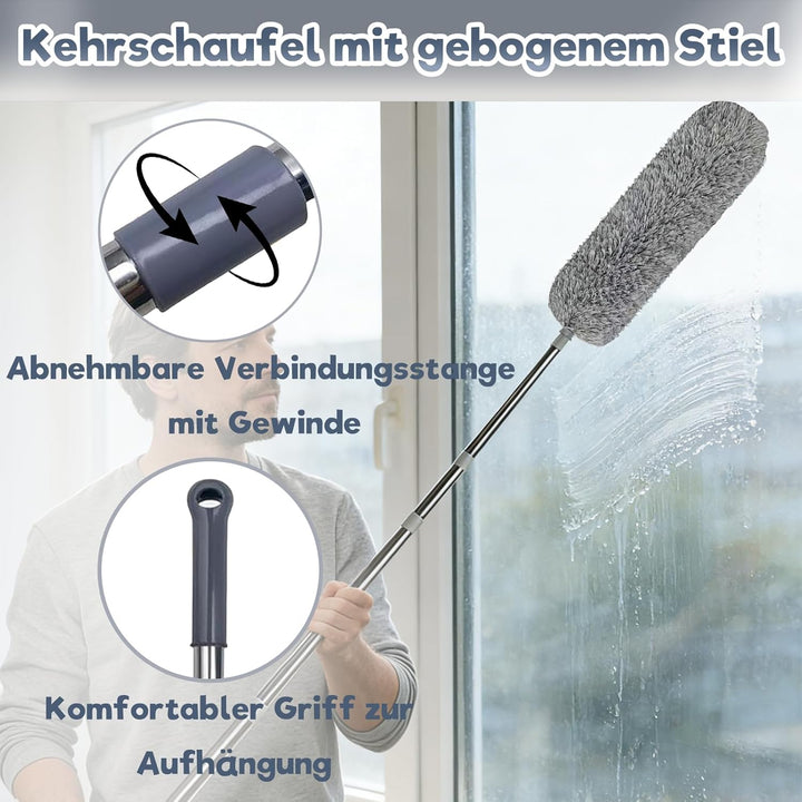 Teleskop-Staubwischerset – 6 M ausziehbarer Mikrofaser-Staubwischer für Decken, Spinnweben und Fenst