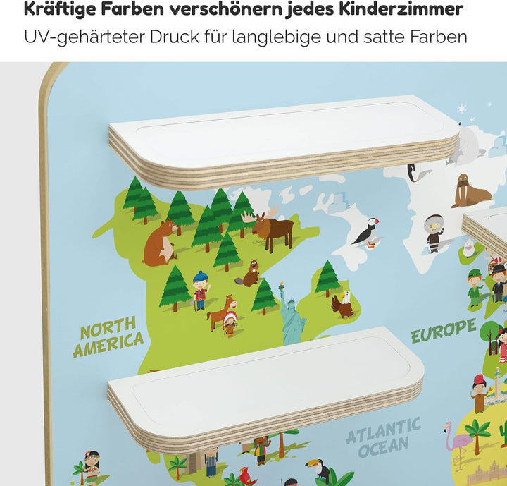 stadtecken Holzregal für Musikbox I Geeignet für die Toniebox und ca. 50 Tonies I Perfekte Tonie Auf