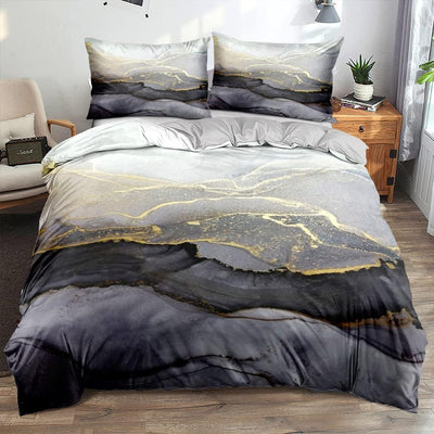 Luowei Kissenbezüge 40x80 Grau mit Reissverschlüsse, Marmor Motiv, Mikrofaser Grau Kissenbezug 40x80