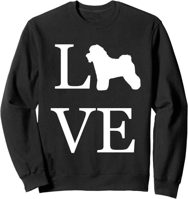 I Love Bichon Frisé-Silhouette Hund Love White Graphic Pet Sweatshirt
