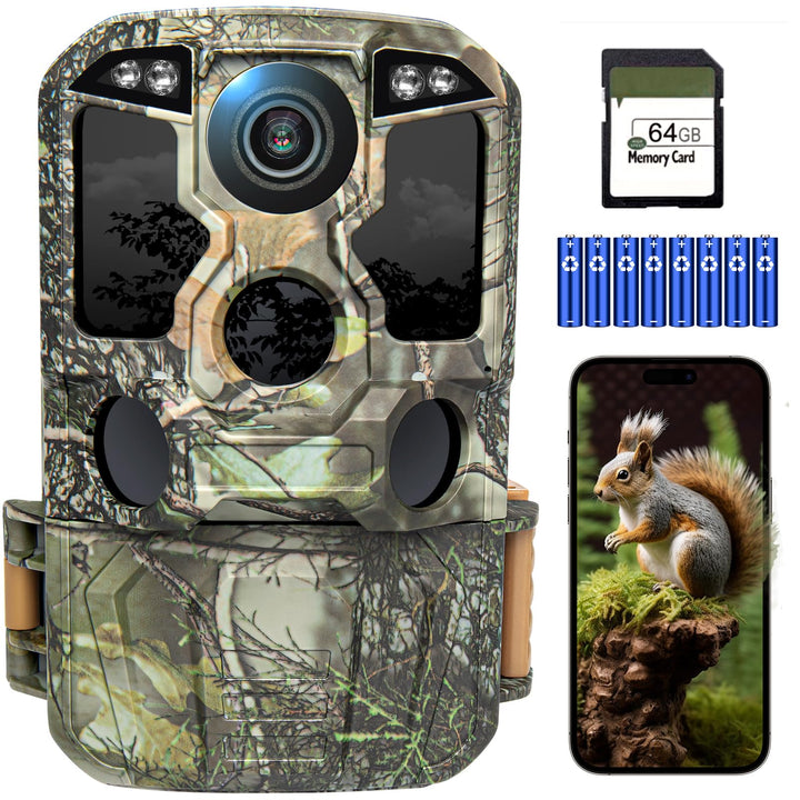 KJK 4K 84MP Wildkamera mit Handyübertragung APP, WLAN Bluetooth Wildkamera mit Bewegungsmelder Nacht