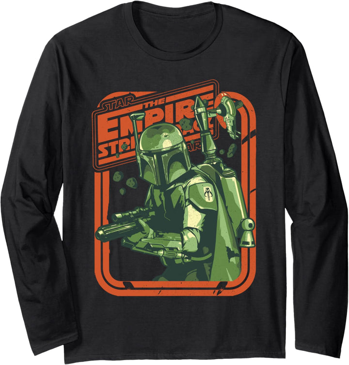 Star Wars The Empire Strikes Back Boba Fett Modern Portrait Langarmshirt