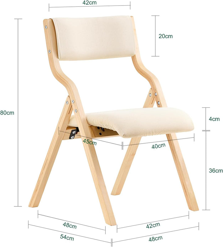 SoBuy FST40-W Klappstuhl Küchenstuhl mit gepolsterter Sitzfläche und Lehne weiss, Weiss