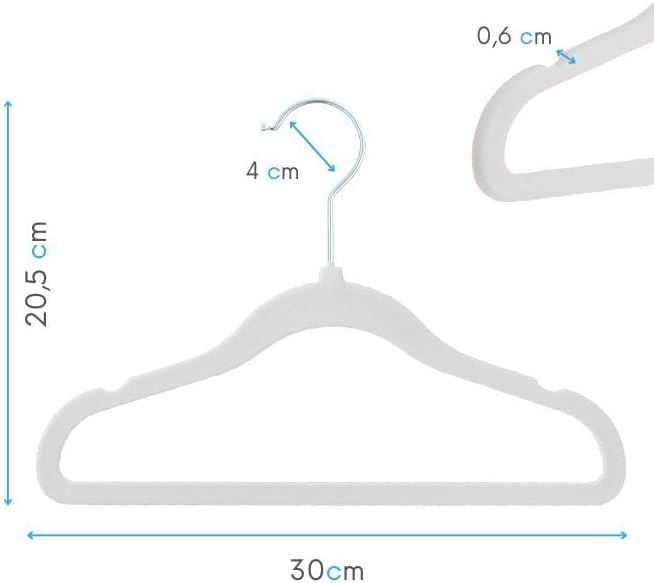 OGIVO Kinder-Kleiderbügel – Set er 30 – Kinder Samt Kleiderbügel– 30 cm – Kinder Kleiderbügel aus Sa