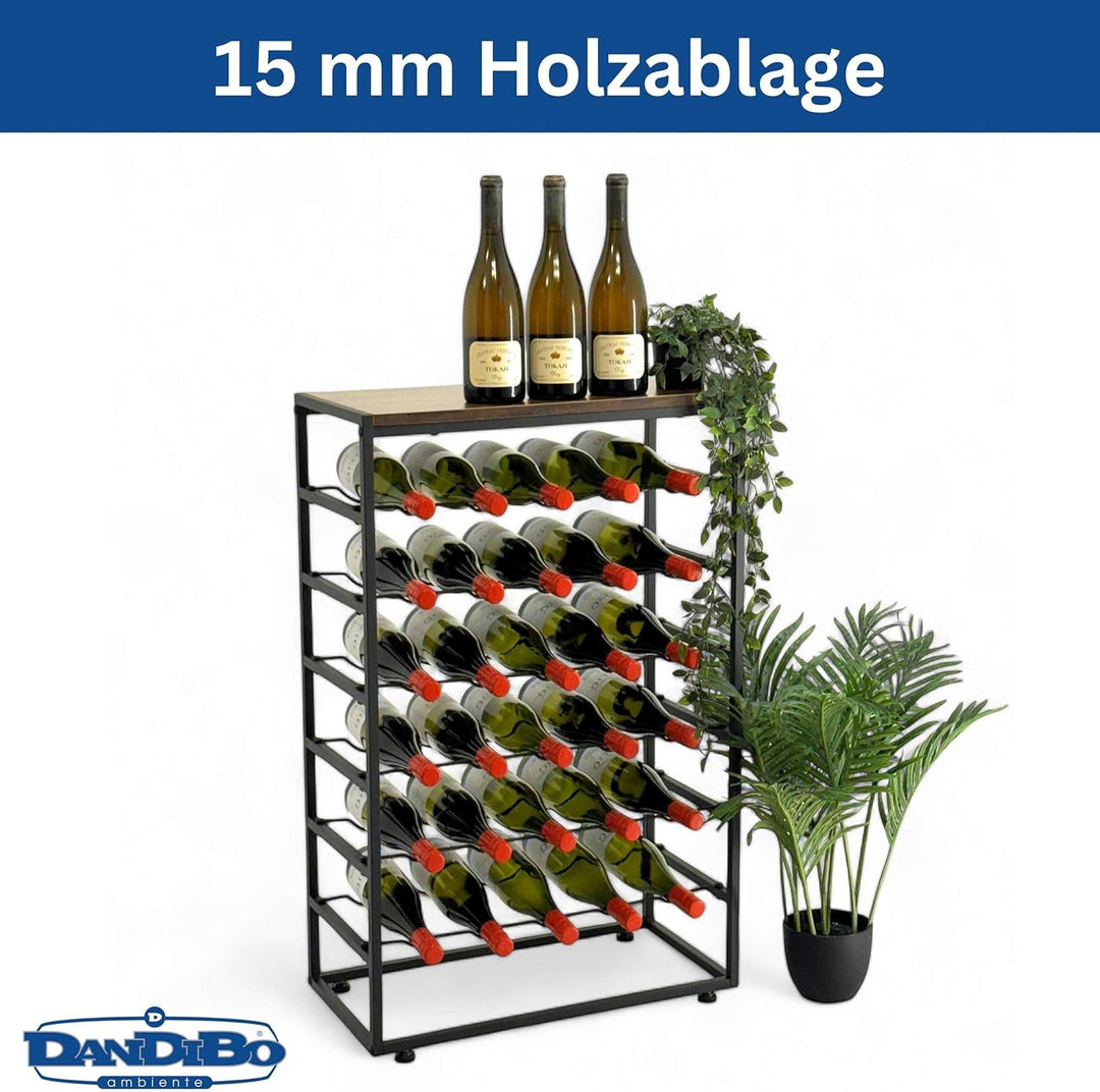DanDiBo Weinregal Metall Schwarz Stehend 30 Flaschen 96605 Flaschenregal Weinflaschenhalter Weinhalt