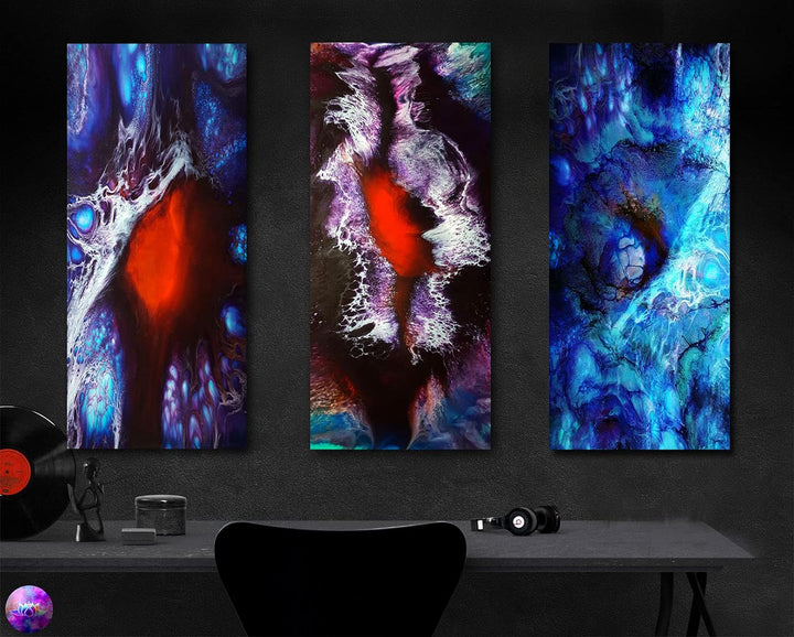 Bild auf Metall - Moderne Kunst abstrakt - Kunstdruck auf leuchtend glänzenden Aluminium im Edelstah