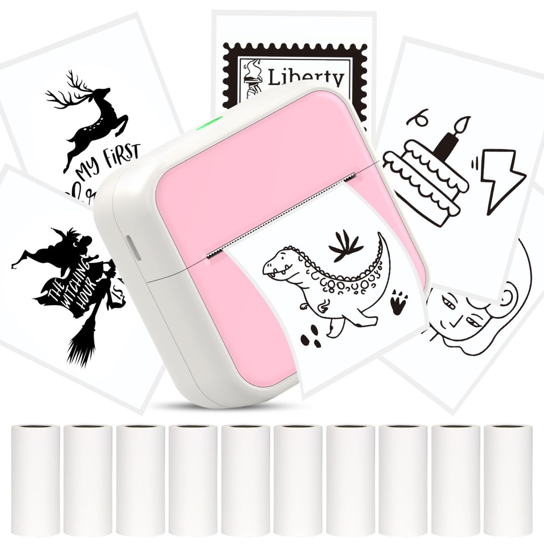 HUIJUTCHEN Mini Drucker, Tragbarer Fotodrucker Bluetooth Thermodrucker Inklusiv Taschendrucker Aufkl