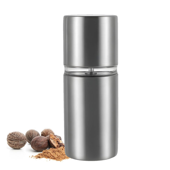 Edelstahl GebüRstet MuskatnussmüHle, Premium MuskatmüHle, Muskatreibe Mit VorratsbehäLter FüR Feinst