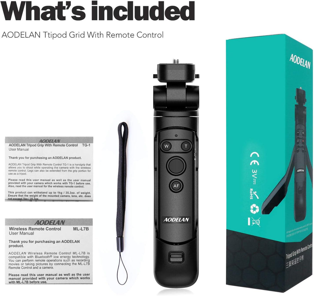 AODELAN Kamera Handgriff, Mini Griffstativ mit Fernauslöser für Canon EOS R RP R5 R6 90D M50 SL2 Pow