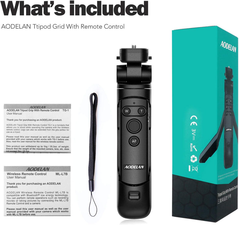 AODELAN Kamera Handgriff, Mini Griffstativ mit Fernauslöser für Canon EOS R RP R5 R6 90D M50 SL2 Pow