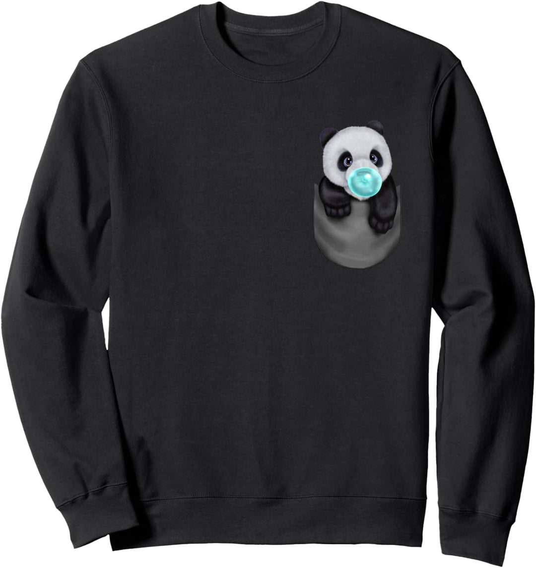 Reuzenpanda mit Kaugummi in der Tasche Sweatshirt