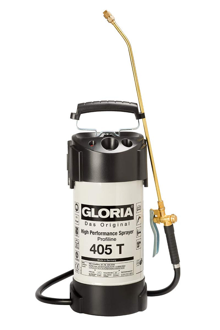 GLORIA Hochleistungssprühgerät 405 T Profiline | 5 L Füllinhalt | Profi-Drucksprüher aus Stahl | Mit