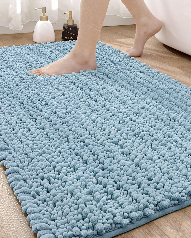 DEXI Badematte, Badezimmerteppich, gross, rutschfest, saugfähig und weich, waschbar, Chenille-Teppic