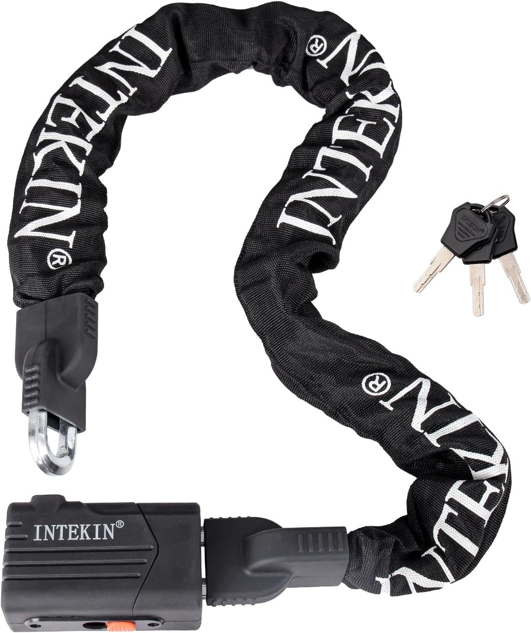 INTEKIN Motorradschloss Hohe Sicherheit, 120cm lang 10mm stark Stahl Kettenschloss, schwer Fahrradsc