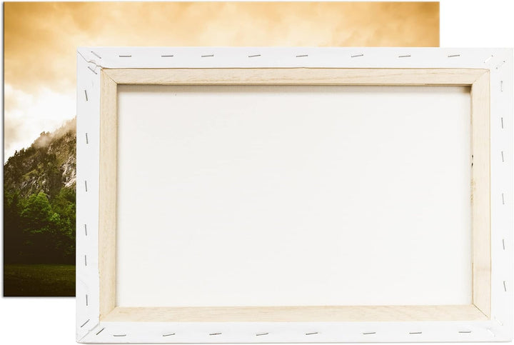 deyoli Nebel bedeckte Berge Format: 80x60 als Leinwand, Motiv fertig gerahmt auf Echtholzrahmen, Hoc