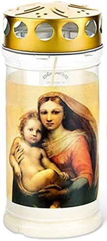 Aeterna Gabkerzen Memoriam mit Deckel und Motiv (Motiv: Madonna (20 Stück)), Motiv: Madonna (20 Stüc