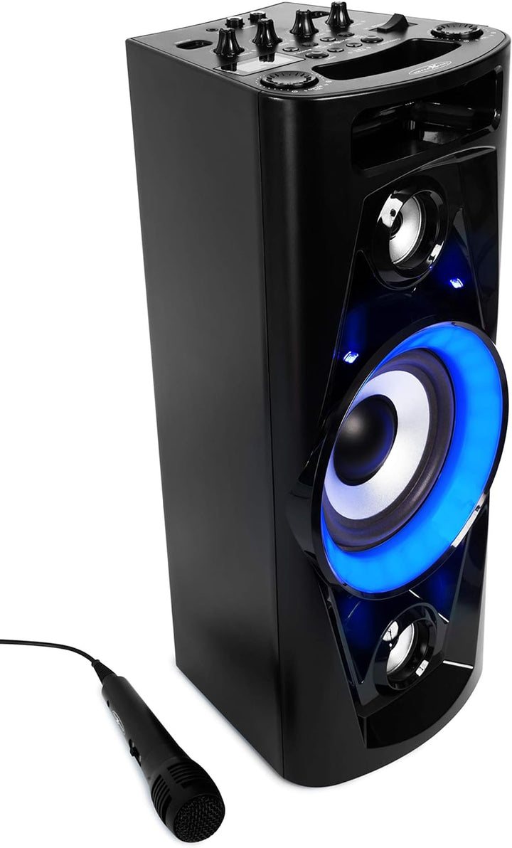 Reflexion PS07BT Mobile Discosoundmaschine (Bluetooth, True Wireless Stereo, Radio, USB, AUX-IN, Kar