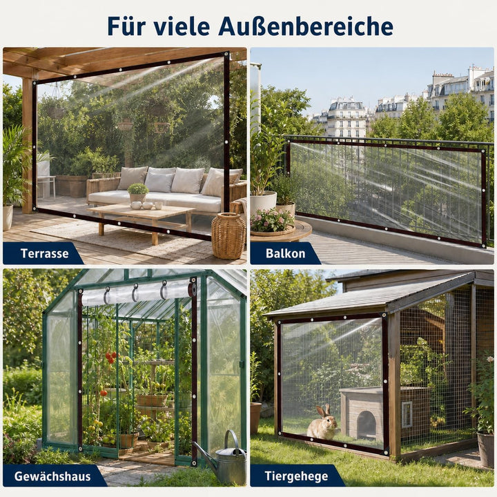 Transparente Plane Mit Ösen wasserdichte Zeltplane Wasserdicht Abdeckplane Den Aussenbereich Wetterf