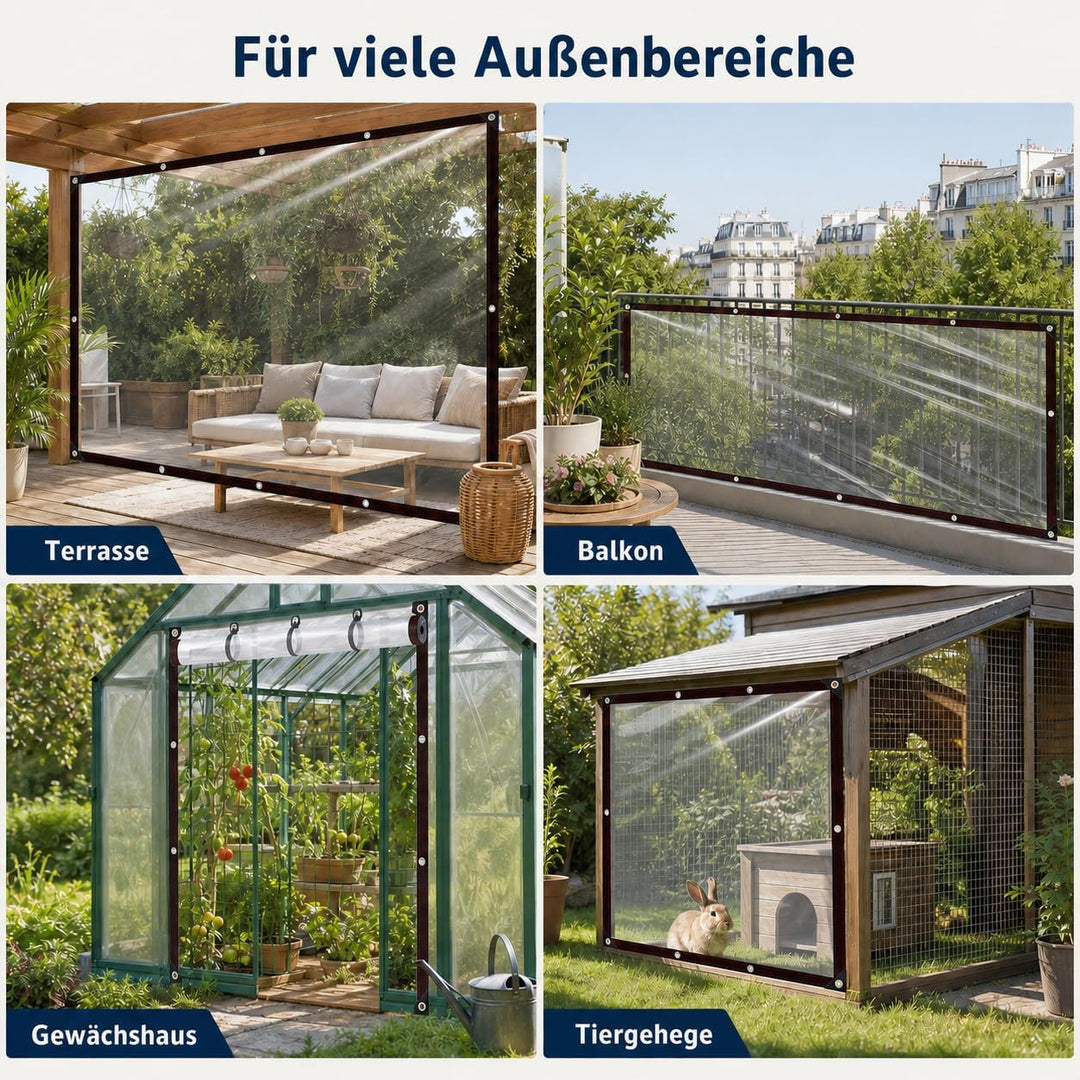 Abdeckplane Mit öSen,Transparente Plane Wasserdicht,Regenplane Zeltplane,Abdeckfolie FüR GartenmöBel