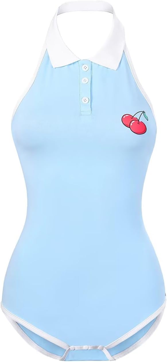 Landofgenie Damen Bodysuit Baumwolle Bodysuit Onesie Pyjamas Bodysuit Tops mit Hängendem Ausschnitt