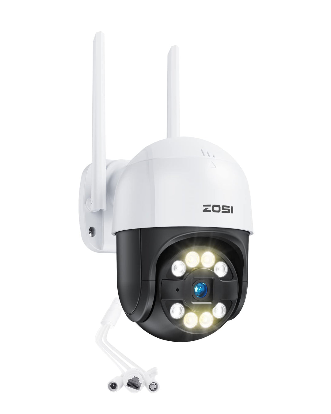 ZOSI 3MP 2K Pan/Tilt Überwachungskamera Aussen WLAN, 355°/140° Schwenkbar WiFi IP Kamera mit Plug-in