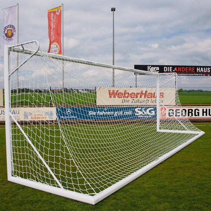 Fussballnetz für Clubs 7.32 x 2.44 x 0.8 x 2 m - 3mm - Extrem robust ! Weiss, Weiss