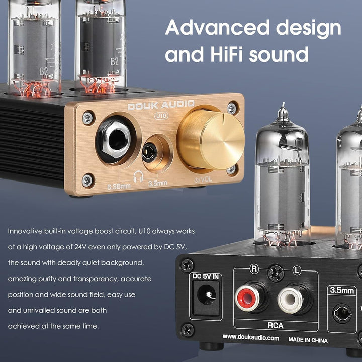 Douk Audio U10 Mini Röhren Kopfhörerverstärker HiFi Tube Headphone Amplifier Stereo Vorverstärker fü