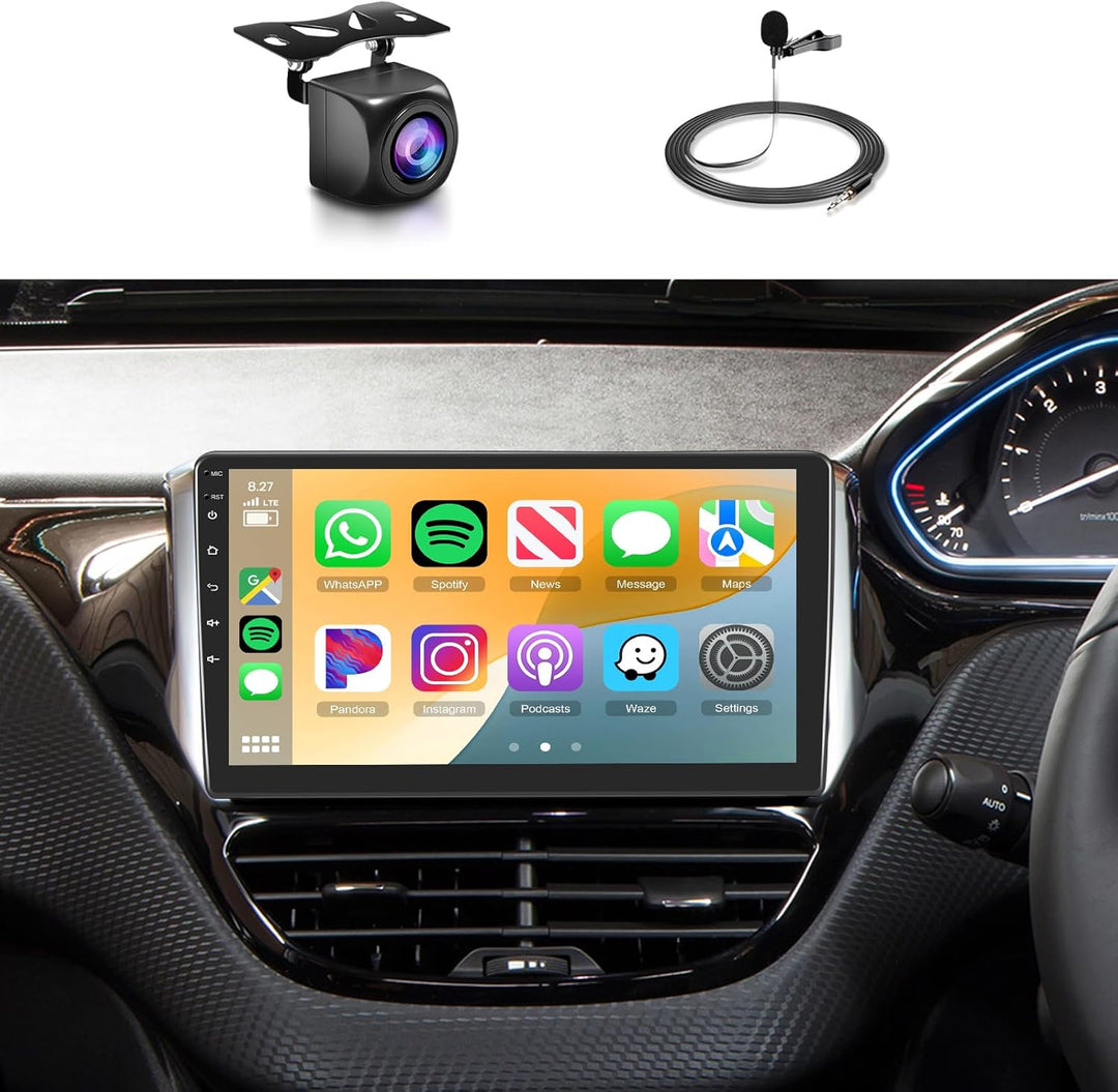 Podofo Carplay Autoradio für Peugeot 208/2008 2012-2018, Android 2G+64G HiFi, 10" Touchscreen Androi