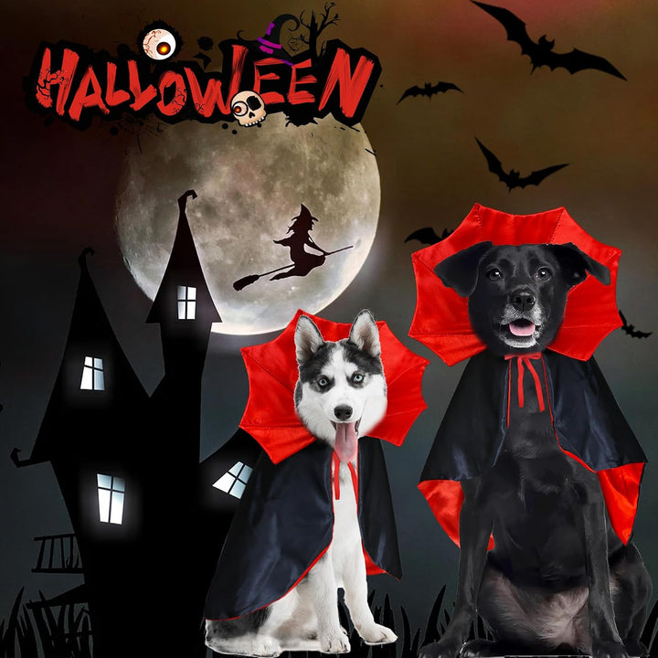 GOYOSWA Hund Halloween Kostüme, Hund Vampir Umhang Kostüm Hund Teufel Kostüm Hund Vampir Umhang Umha