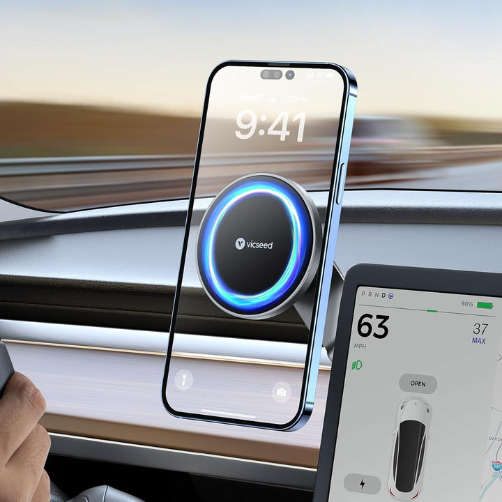 VICSEED Handyhalterung Auto Magnet für Monitor [Faltbar & Versteckt] MagSafe Autohalterung [Stärkste