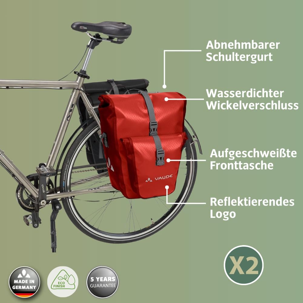 VAUDE Aqua Back Plus - Fahrradtasche - 2 Hinterradtaschen (2x24L) - wasserdicht - Made in Germany La