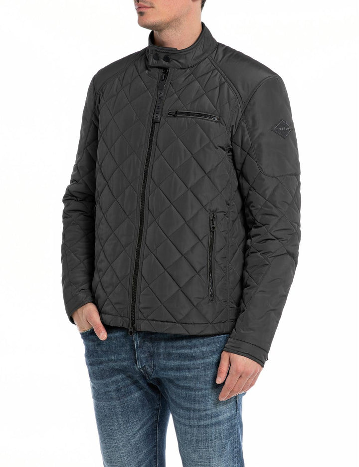 Replay Herren Steppjacke Übergangsjacke ohne Kapuze XS Black 098, XS Black 098