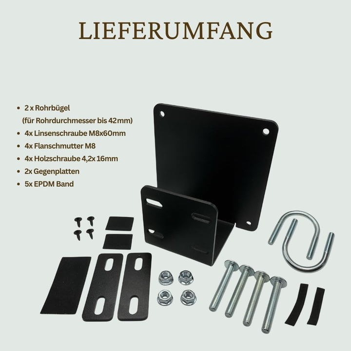 Universeller Balkon-Adapter – stabile Halterung ohne Bohren | Metall, schwarz pulverbeschichtet | Ha