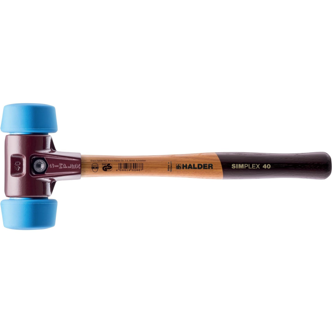 SIMPLEX-Schonhammer, TPE-soft; mit Tempergussgehäuse und hochwertigem Holzstiel | D=50 mm | 3001.051