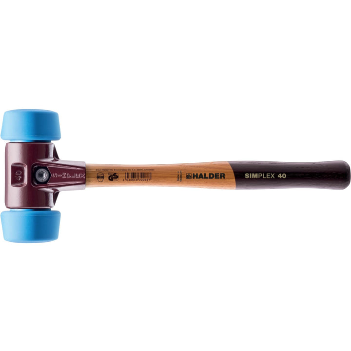 SIMPLEX-Schonhammer, TPE-soft; mit Tempergussgehäuse und hochwertigem Holzstiel | D=50 mm | 3001.051