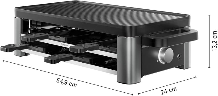 WMF Master Raclette Grill mit Keramikpfännchen und Schiebern, Raclette 8 Personen, 1500 W, mit Ablag