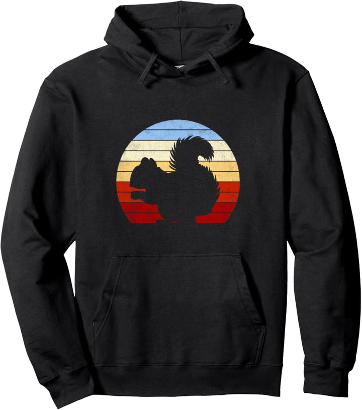 Eichhörnchen Vintage Geschenk Futter Nagetier mit Nüssen Pullover Hoodie