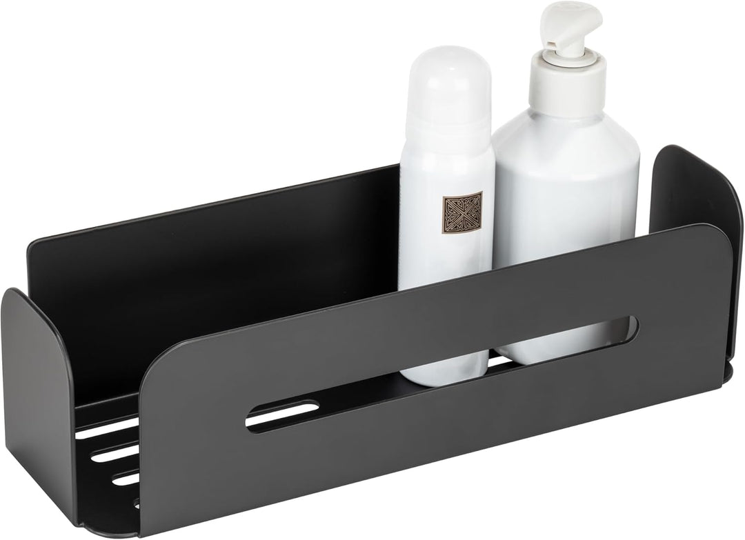 WENKO Turbo-Loc® Wandablage Bivio Black matt, Badregal aus Aluminium, zur Aufbewahrung im Bad, Befes