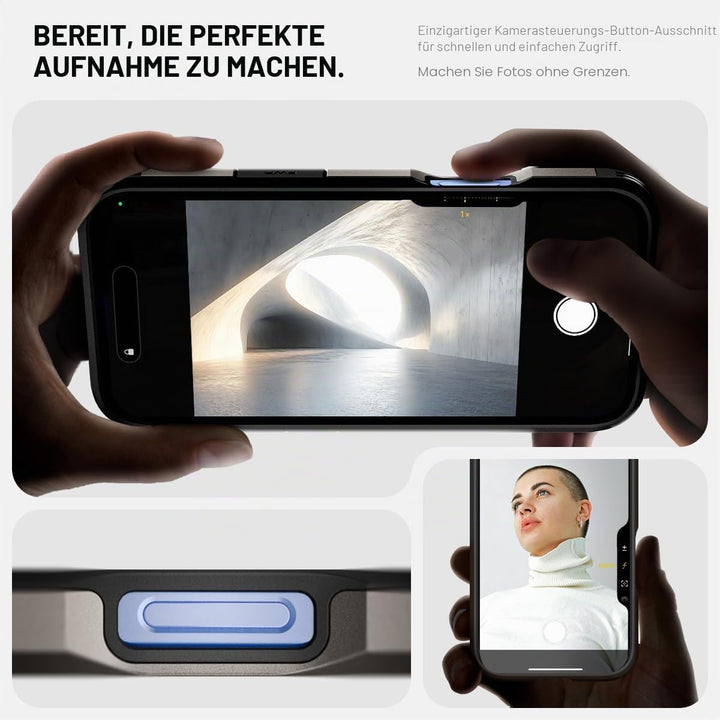 Spigen Tough Armor (AI) MagFit Hülle für iPhone 16, Kompatibel mit MagSafe Zubehör -Gunmetal Gunmeta