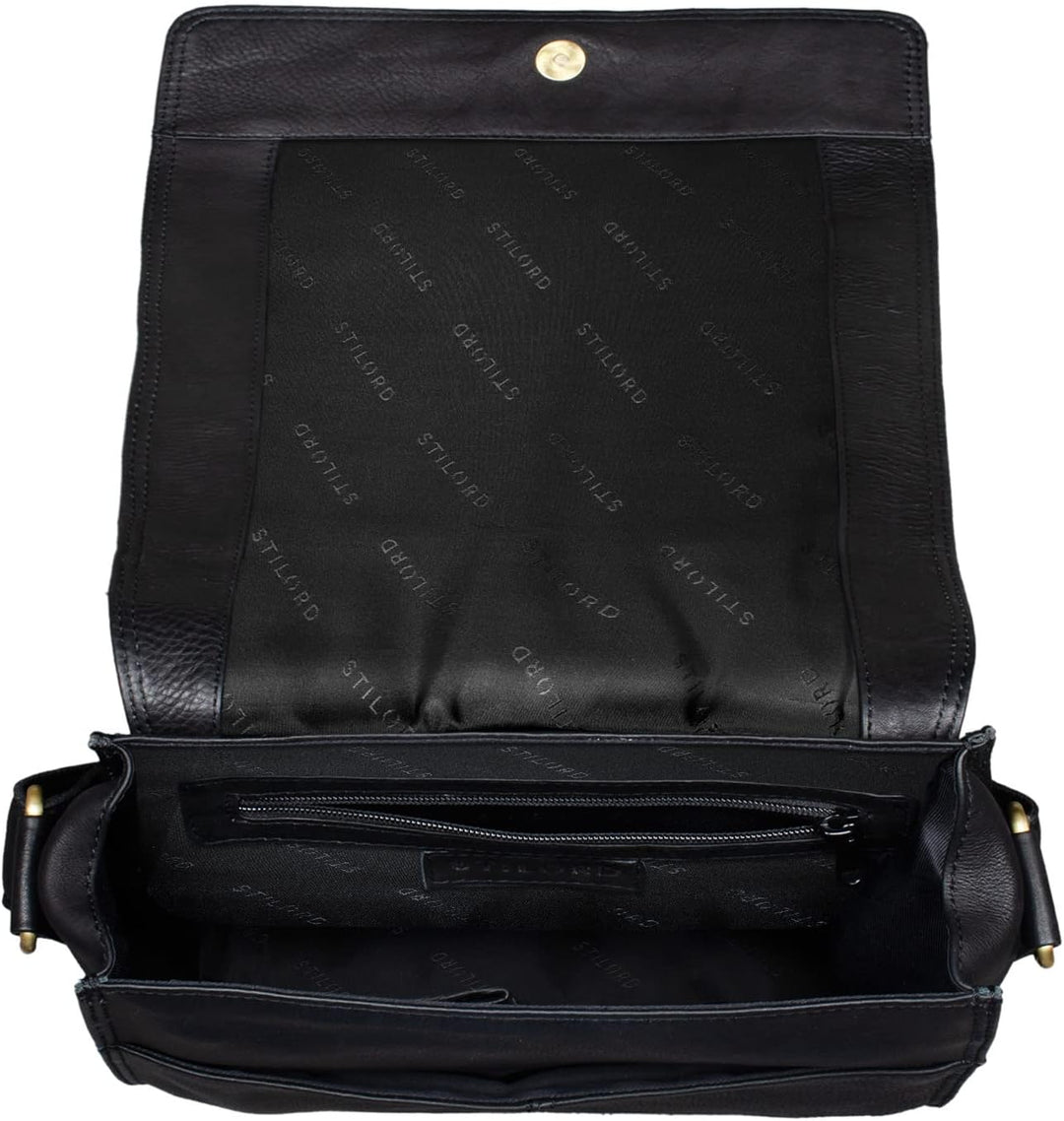 STILORD Lars Vintage Umhängetasche Leder Herren Hochformat für 13,3 Zoll Tablet MacBooks und iPad Sc