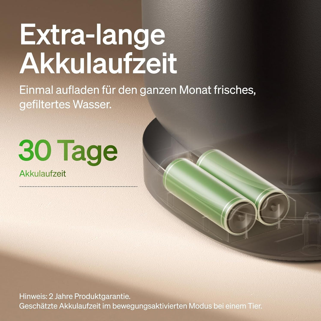 PETLIBRO Trinkbrunnen für Katze Kabellos mit Bewegungsmelder, 2,5L/84oz Dockstream Batteriebetrieben