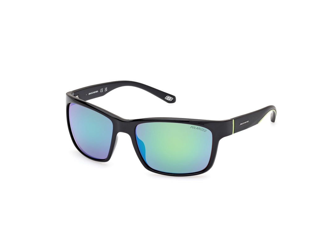 Skechers Unisex Se6117 Sunglasses 58 Shiny Black, 58 Shiny Black