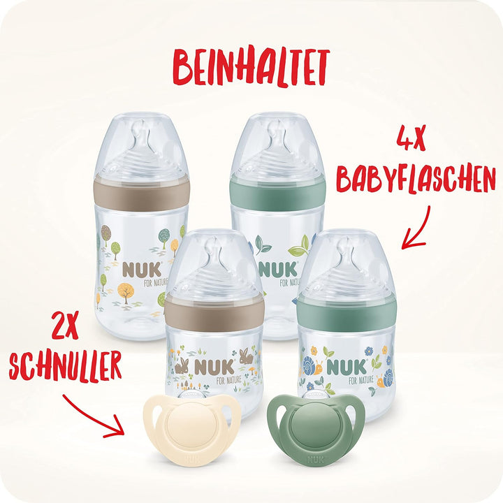 NUK for Nature Perfect Start Set | 4 Flaschen mit Temperature Control Anzeige (2x 150ml Gr. S, 2x 26