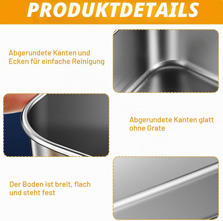 5 Stück Brotbackform: Edelstahl Kastenform Brotform Rechteckige Backform, Toastbrot Backform Kastenb