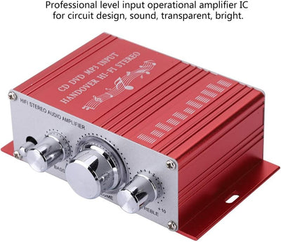 Digital Verstärker,Hi Fi Audio Musik Digital Stereo Verstärker Aluminiumlegierung Gehäuse mit Höhen/