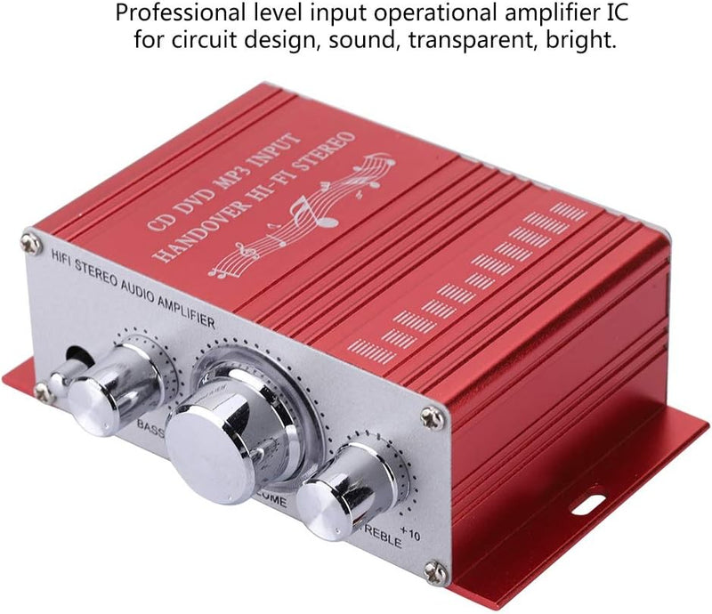 Digital Verstärker,Hi Fi Audio Musik Digital Stereo Verstärker Aluminiumlegierung Gehäuse mit Höhen/