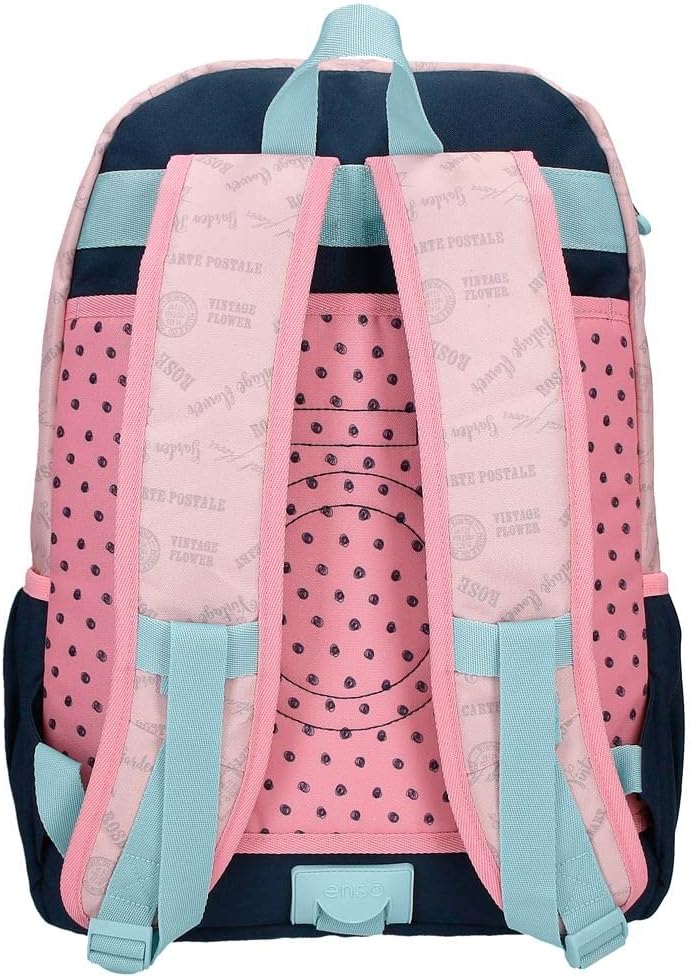 Enso Bonjour Schulrucksack mit zwei Fächern, anpassbar an Trolley, Rosa, 32 x 44 x 17 cm, Polyester,