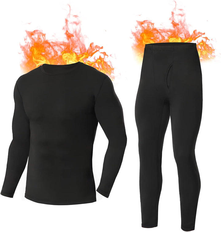 SIMIYA Herren Thermounterwäsche Set, warme Unterwäsche mit Innenfleece, Ultraleicht Oberteil und Unt