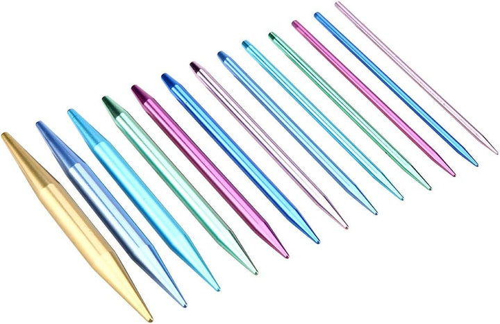 Stricknadeln, austauschbare Nadeln Set Bunte Rundstricknadeln aus Aluminium Ring Set Strickzubehör f